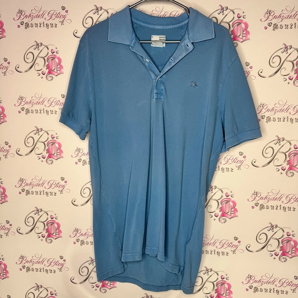 Lacoste top Blue Polo Shirt vintage light blue 🐊 crocodile alligator logo